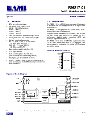 FS6217-01 Datasheet PDF AMI Semiconductor