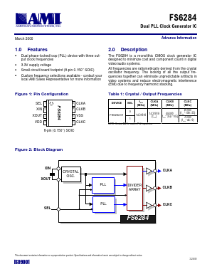 FS6284-01 Datasheet PDF AMI Semiconductor