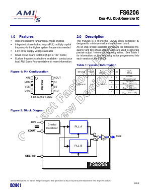 FS6206-01 Datasheet PDF AMI Semiconductor
