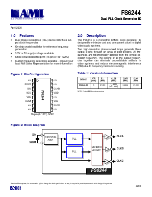FS6244 Datasheet PDF AMI Semiconductor