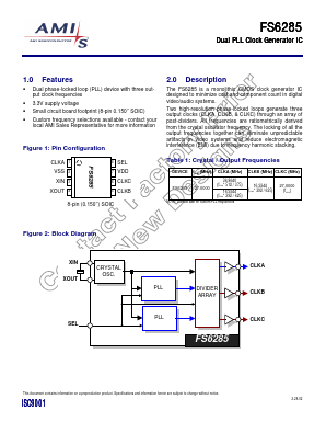 FS6285-XX Datasheet PDF AMI Semiconductor