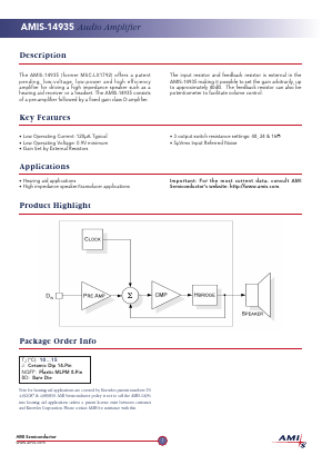 AMIS-14935 Datasheet PDF AMI Semiconductor
