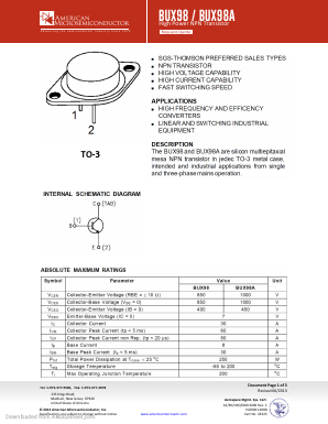 BUX98A Datasheet PDF American Microsemiconductor