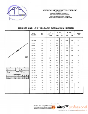 1N281 Datasheet PDF American Microsemiconductor