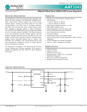AAT3242ITP-TN-T1 Datasheet PDF Advanced Analogic Technologies