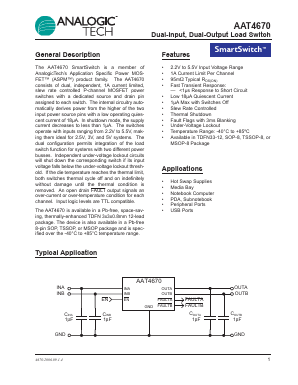 AAT4670IWP-T1 Datasheet PDF Advanced Analogic Technologies