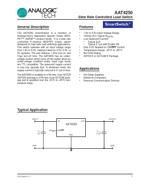 AAT4250IGV-T1 Datasheet PDF Advanced Analogic Technologies