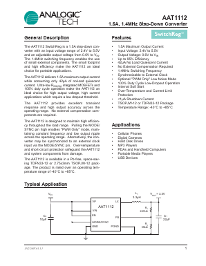 AAT1112 Datasheet PDF Advanced Analogic Technologies