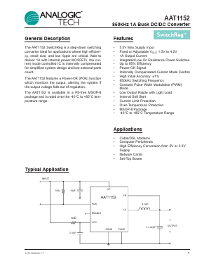 AAT1152 Datasheet PDF Advanced Analogic Technologies