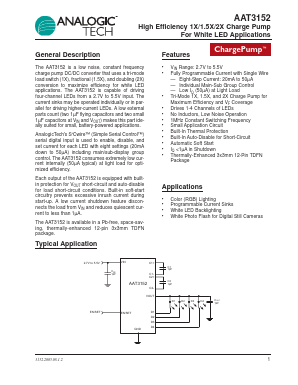 AAT3152 Datasheet PDF Advanced Analogic Technologies