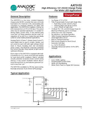 AAT3153 Datasheet PDF Advanced Analogic Technologies