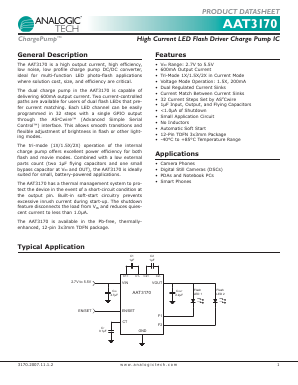 AAT3170 Datasheet PDF Advanced Analogic Technologies