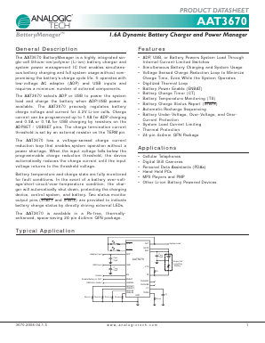 AAT3670 Datasheet PDF Advanced Analogic Technologies