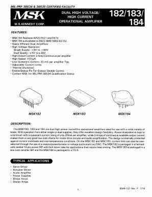MSK184 Datasheet PDF Anaren Microwave