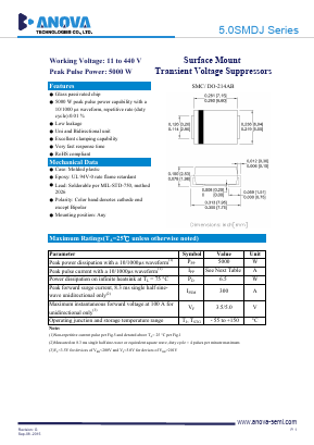 5.0SMDJ13 Datasheet PDF Anova Technologies CO., LTD.
