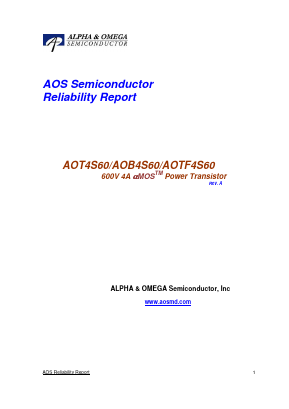 AOTF4S60L Datasheet PDF Alpha and Omega Semiconductor