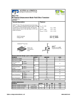 AOL1718 Datasheet PDF Alpha and Omega Semiconductor