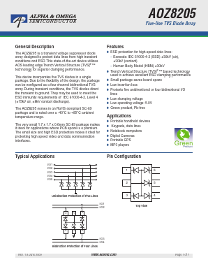 AOZ8205KIL Datasheet PDF Alpha and Omega Semiconductor