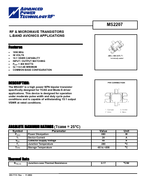 MS2207 Datasheet PDF Advanced Power Technology 