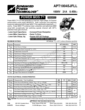 APT10045JFLL Datasheet PDF Advanced Power Technology 
