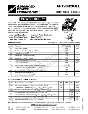 APT20M20JLL Datasheet PDF Advanced Power Technology 