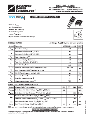 APT60N60BCS Datasheet PDF Advanced Power Technology 