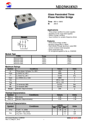 MD250S16M3 Datasheet PDF Jiangsu APT Semiconductor Co.,Ltd.
