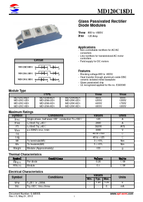 MD120A16D1 Datasheet PDF Jiangsu APT Semiconductor Co.,Ltd.