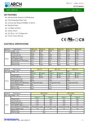 MSC Datasheet PDF ARCH Electronics