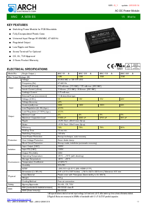 ANC-12SA Datasheet PDF ARCH Electronics