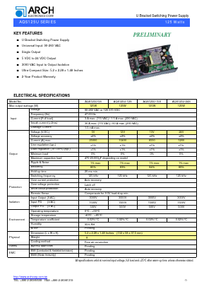 AQS125U-5S Datasheet PDF ARCH Electronics