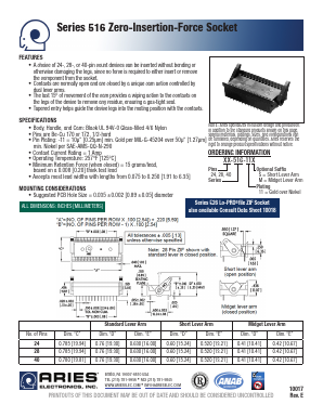 28-516-11S Datasheet PDF Aries Electronics, Inc.