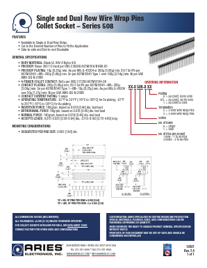 12021 Datasheet PDF Aries Electronics, Inc.