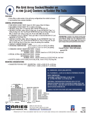 14033 Datasheet PDF Aries Electronics, Inc.