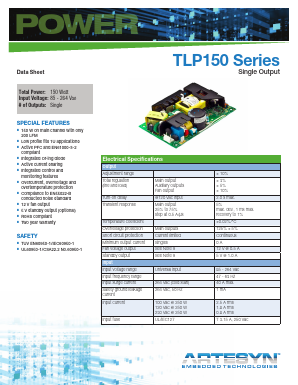 TLP150R-96S12J Datasheet PDF Artesyn Technologies
