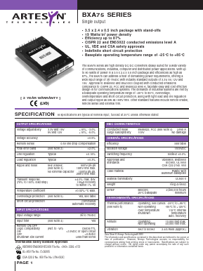 BXA75-48S12 Datasheet PDF Artesyn Technologies
