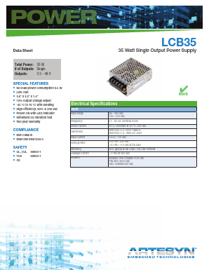 LCB35W Datasheet PDF Artesyn Technologies