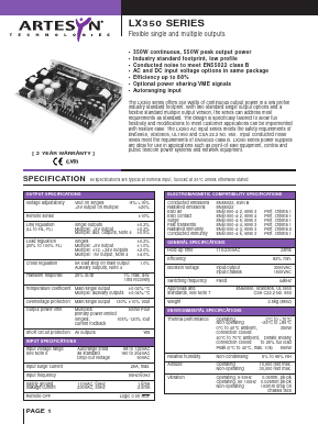 LX350 Datasheet PDF Artesyn Technologies