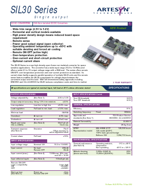 SIL30 Datasheet PDF Artesyn Technologies