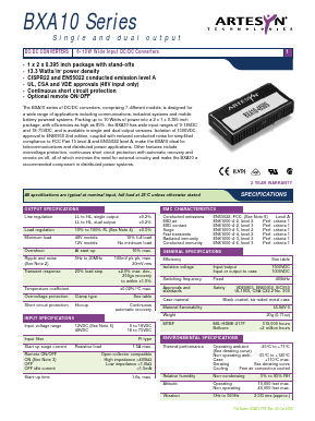 BXA10-12S15 Datasheet PDF Artesyn Technologies