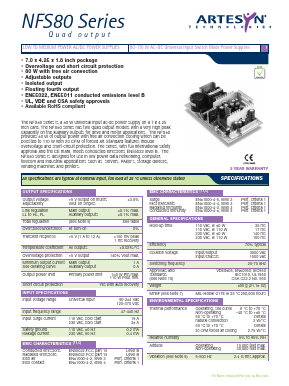 NFS80 Datasheet PDF Artesyn Technologies