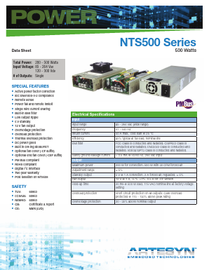 NTS503 Datasheet PDF Artesyn Technologies