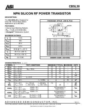 CBSL30 Datasheet PDF Advanced Semiconductor