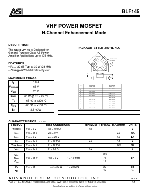 BLF145 Datasheet PDF Advanced Semiconductor