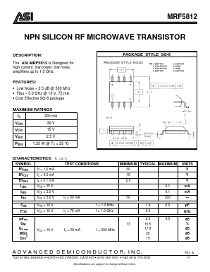 MRF5812 Datasheet PDF Advanced Semiconductor