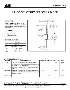 MA40053-54 Datasheet PDF Advanced Semiconductor