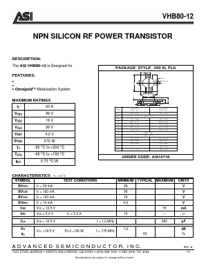 VHB80-12 Datasheet PDF Advanced Semiconductor
