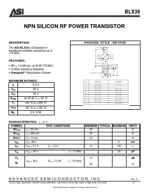 BLX39 Datasheet PDF Advanced Semiconductor