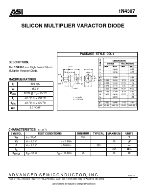 1N4387 Datasheet PDF Advanced Semiconductor