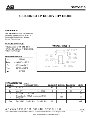 5082-0310 Datasheet PDF Advanced Semiconductor